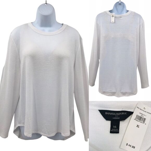 Banana Republic LuxeSpun Long Sleeve Crew Neck Knit Top Sz. XL - Picture 1 of 9
